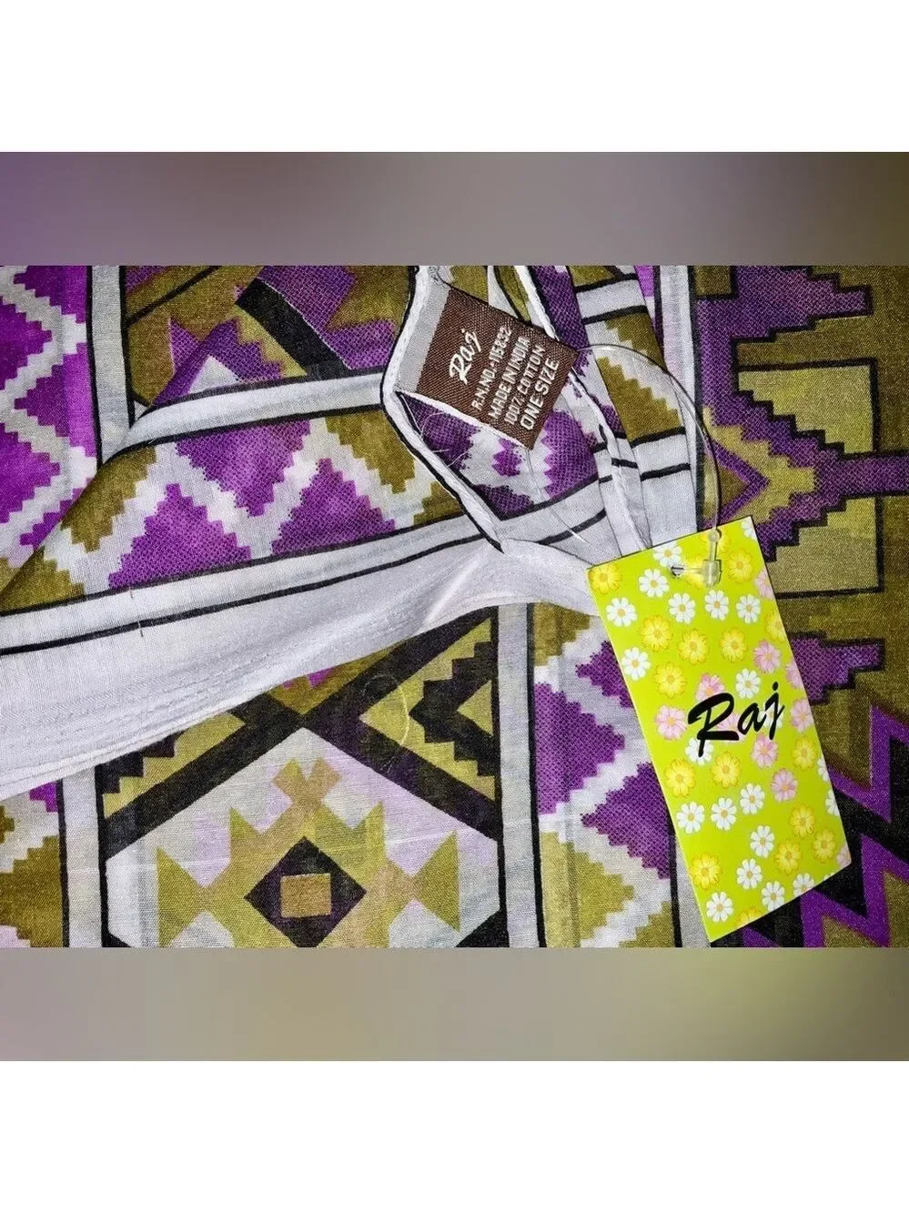 Raj‎ scarf - made in India - 100% cotton - approx 76” x 22”
